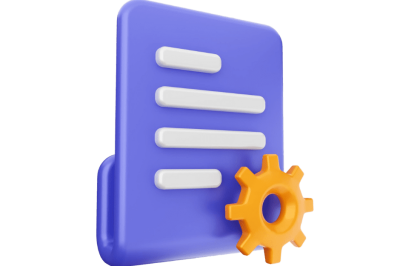 אוטומציות לניהול הצעות מחיר - אייקון של מסמך כחול עם סמל אוטומציה כתום